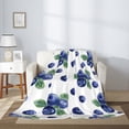 thumbnail image 2 of Throw Blanket for Couch Sofa and Bed, Blueberry pattern Print Super Soft Plush Throw Blanket, Fuzzy Cuteness Comfy Warm Washable Flannel Blanket & Throws for All Season, 2 of 5
