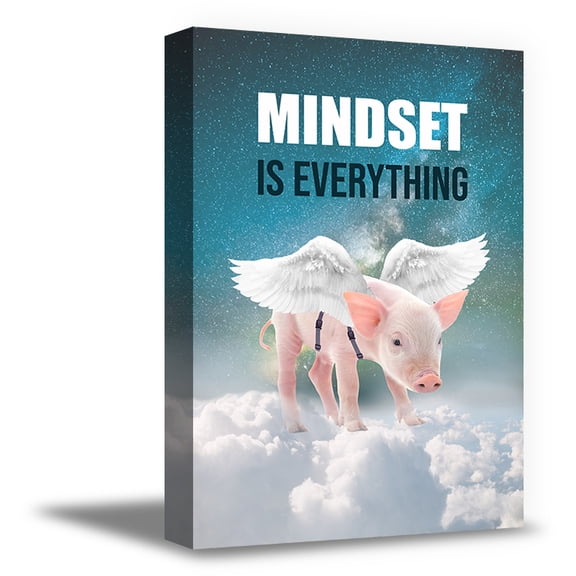 Awkward Styles Motivational Wall Art Inspirational Quotes Wall Art Motivational Wall Decor Inspirational Canvas Mindset is Everything Prints Flying Piggy Optimistic Quote
