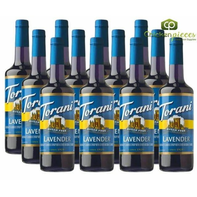 Torani Sugar-Free Lavender Flavoring Syrup 750 mL/25.36 oz Glass Bottle