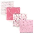 thumbnail image 2 of Luvable Friends Baby Girl Cotton Flannel Receiving Blankets, Love 4-Pack, One Size, 2 of 2