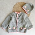 thumbnail image 1 of Woonie Handmade Full Sleeves Embroidered Sweater With Cap-Grey, 1 of 3