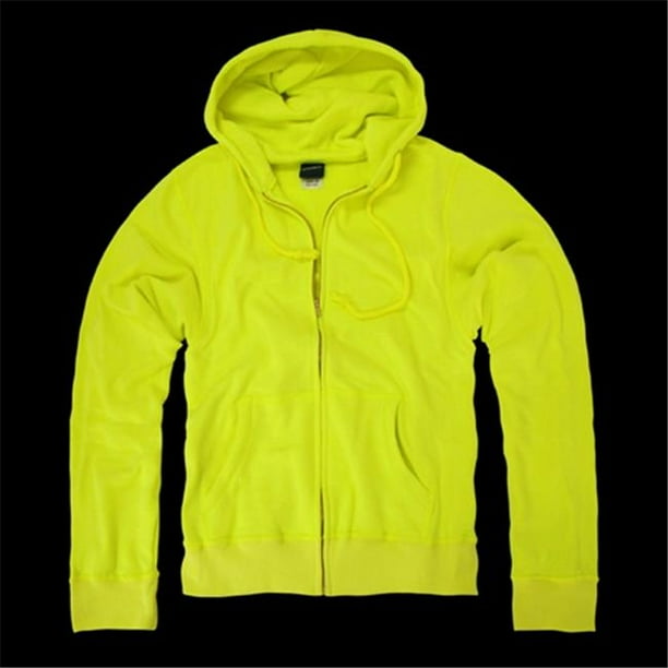 Decky Decky N02PLYEL03 Neon Basic Zip Up Hoodies, Yellow Large