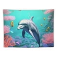thumbnail image 5 of ONETECH  Dolphin Underwater World Pattern Tapestry for Bedroom Living Room Quarters Decoration, 5 of 7