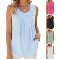 thumbnail image 2 of XBASW Women's Chiffon Tank Tops Summer Tunic Sleeveless Blouse Loose Casual Work Shirts for Womens S-2XL, 2 of 12