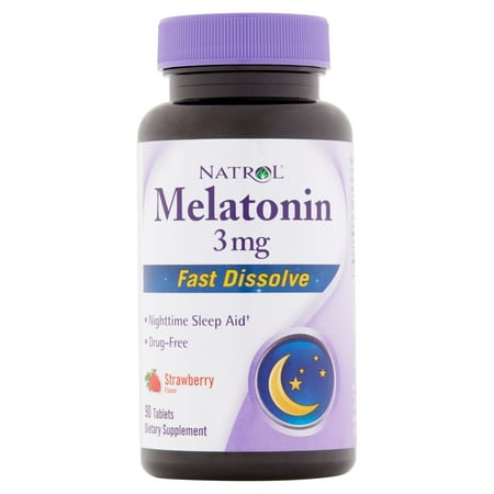 Natrol Melatonin Strawberry Flavor Tablets, 3 mg, 90 count