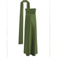 thumbnail image 3 of Army Green Strapless Maxi Satin Dress With Neck Scarf Bodycon Sleeveless Backless Long Tube Silky Sundress, 3 of 4