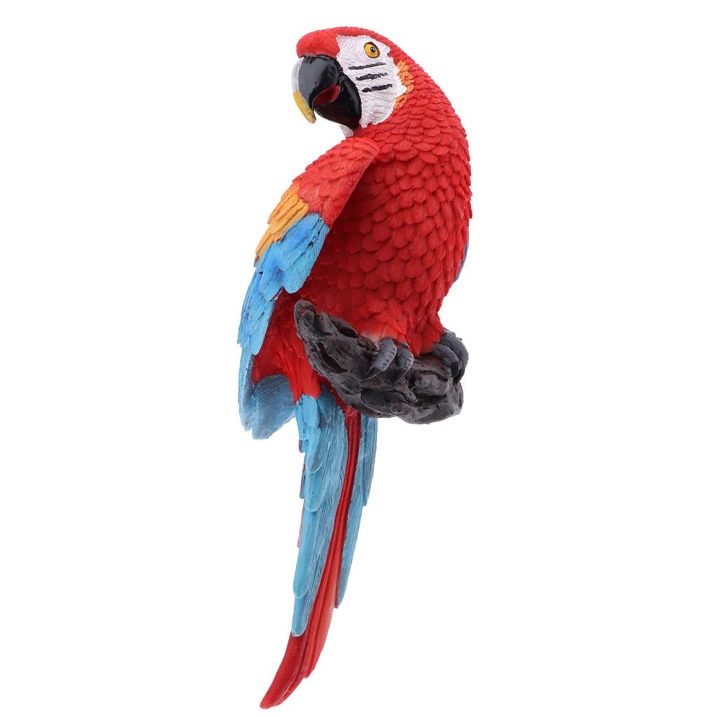 Parrot Statue Sculpture Standing on Branches for patio and garden Tropical Bird Collectors Gift