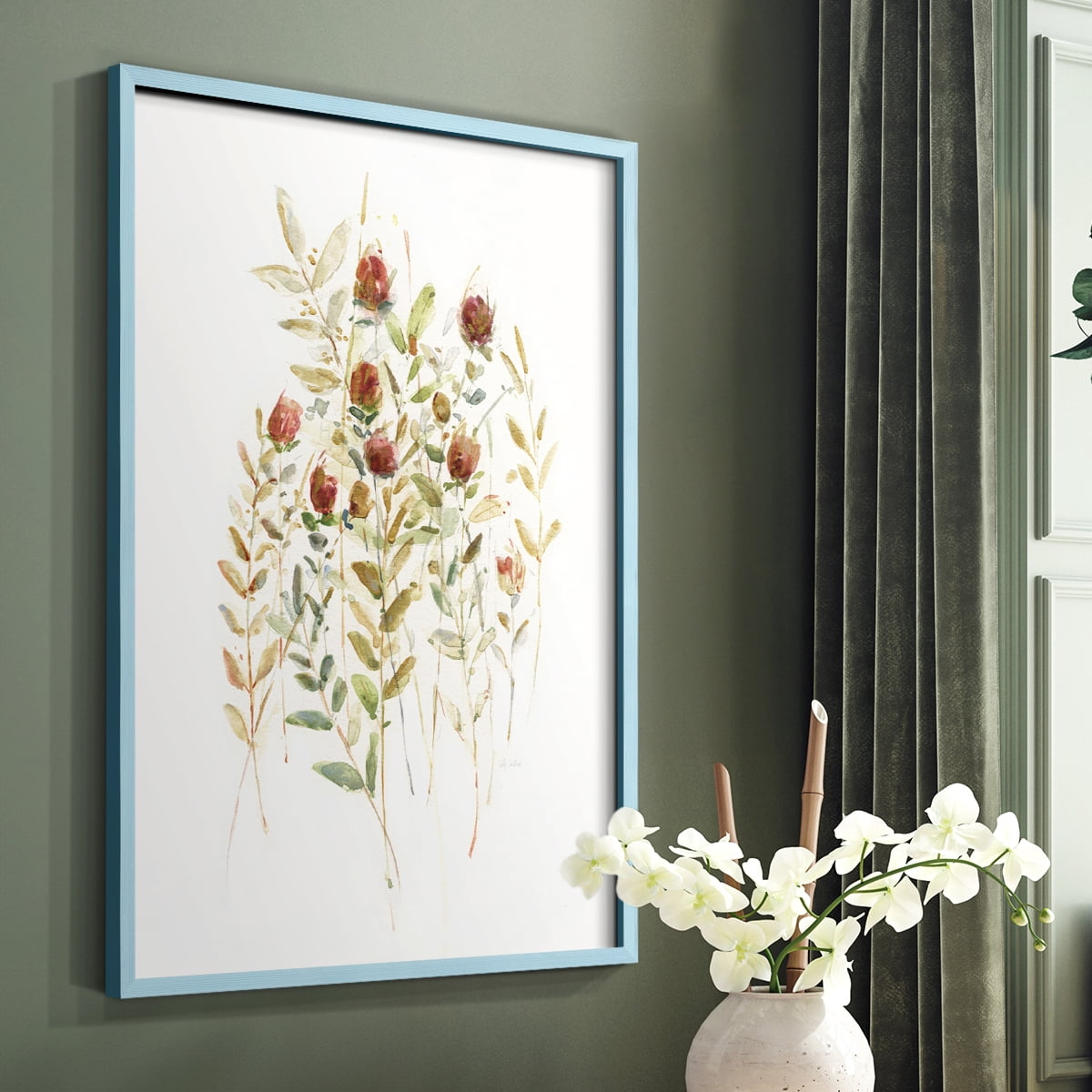 Wildflower Breeze II Framed Print - Solid Wood in Single Picture Frame Solid Wood 2 Framed Print