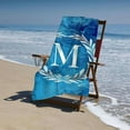 thumbnail image 4 of PHYHOO Lightweight Microfiber Initial Beach Towel med Letter Beach Towels Sand Free Quick Dry Gift for Women Men (Blue Wave M) 30x60in, 4 of 8