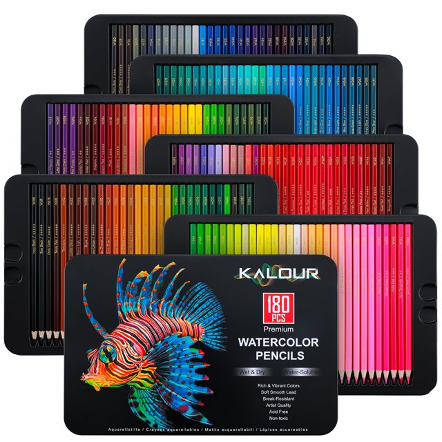 Juego de 180 Lápices Acuarelables KALOUR