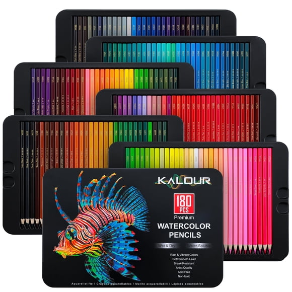 Juego de 180 Lápices Acuarelables KALOUR