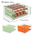 thumbnail image 2 of Egg Holder for Fridge, Refrigerator Organizer Bins, Large Capacity Egg Storage Container Organizer Bins, Clear Plastic Container Drawer, 2 Layer Stackable Egg Holder Egg Trays, Fridge Egg Organizer, 2 of 7