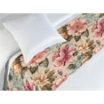 thumbnail image 3 of Vintage Garden Bed Runner, Botanical Watercolor Style Meadow Wild Flowers Bouquet, Decorative Accent Bedding Scarf for Hotels Homes & Guest Rooms, Twin, Pink Almond and Green Brown, by Ambesonne, 3 of 3