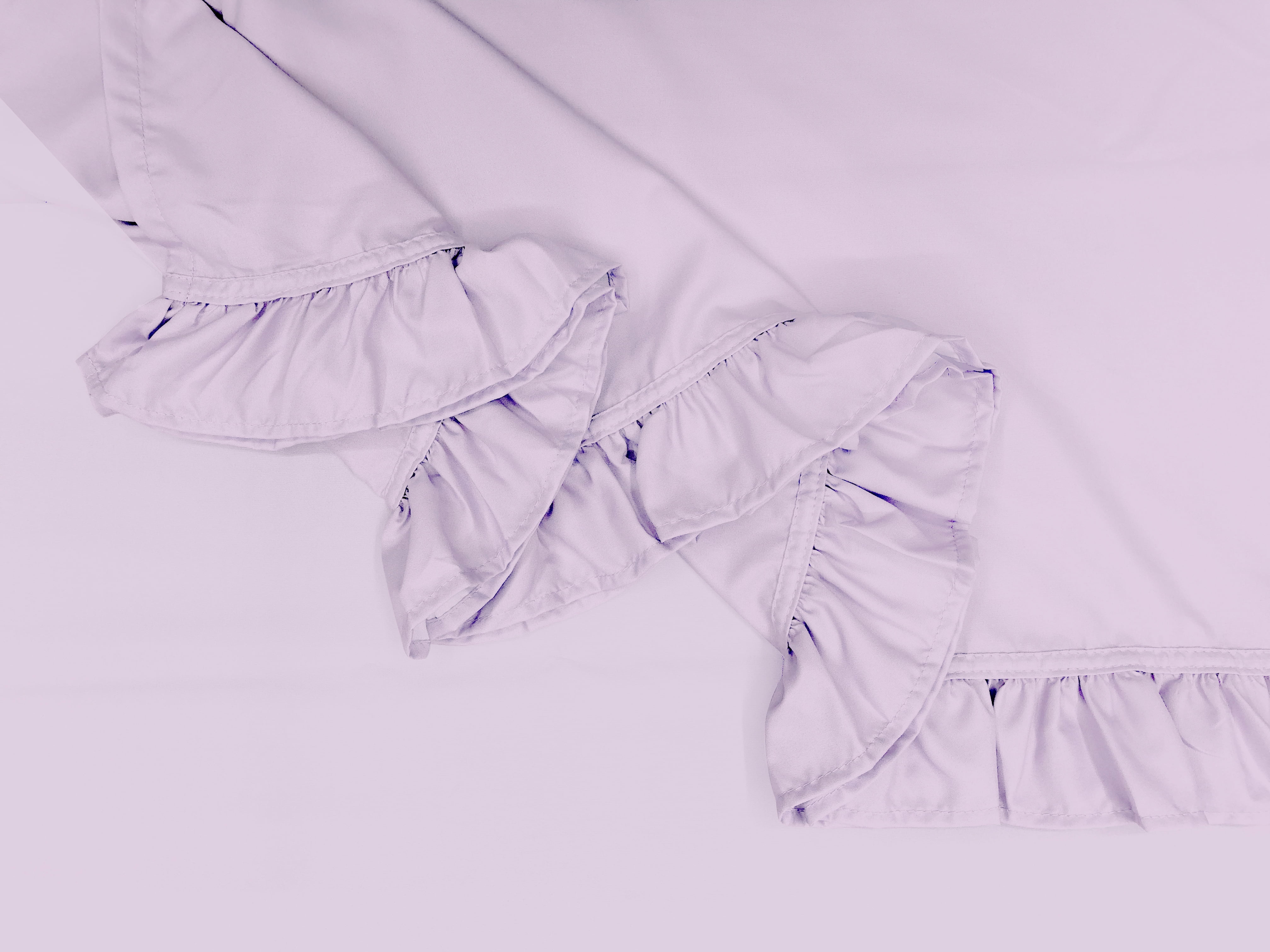 Simply Shabby Chic Solid Ruffle 3-Piece Lavender Soft Washed Microfiber Bed Sheet Set, Twin