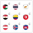 thumbnail image 1 of Palestine Thailand Cyprus Egypt Colombia Tunisia Austria Iceland Cambodia National Flag Adjustable Glass Cabochon Rings For Gift, 1 of 5