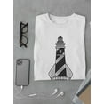 thumbnail image 3 of Black And White Lighthouse T-Shirt Men -Image by Shutterstock, Male Medium, 3 of 4