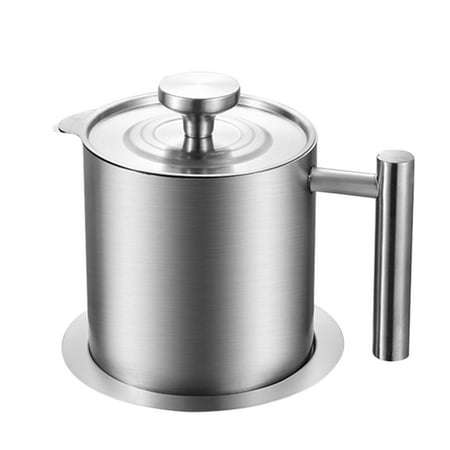 

Fine Mesh Oil Strainer Pot 1200ml/1800ml Grease Stainless Steel Oil Storage Can Container with Strainer Dust-proof Lid for Storing Frying Oil and Cooking Grease