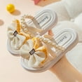 thumbnail image 2 of LUOGENLI Slippers Kids Slippers Girls Size 11-12 Children Shoes Comfortable Soft Soled Slippers Fashion Flower Pearl Beach Sandals and Slippers Girls Slippers Size 13 Beige 32, 2 of 9