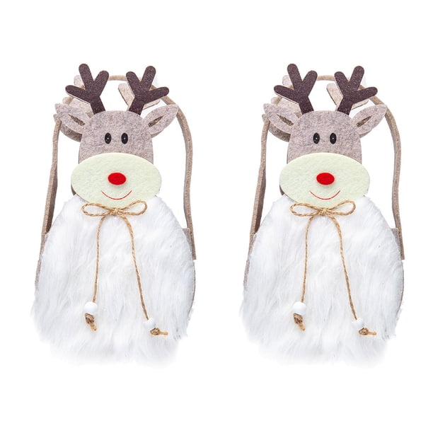 Inteprter Bolsas de regalo de Navidad, bolsas de almacenamiento para festivales resistentes a desgarros de alce Claus, bolsa de embalaje para Kits de decoración para fiestas Alce/2 uds.