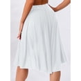 thumbnail image 4 of TiaoBug Women's Chiffon Applique Lyrical Ballet Dance Skirts High Low Mesh Midi Skirt Briefs Dancewear White S, 4 of 7