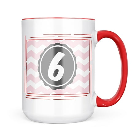 

Neonblond Monogram 6 Pink Grey Chevron Mug gift for Coffee Tea lovers