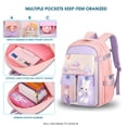 thumbnail image 3 of （rosa）Mochila para niñas Linda mochila escolar Mochilas para niños Mochila para escuela primaria Escuela secundaria, 3 of 5