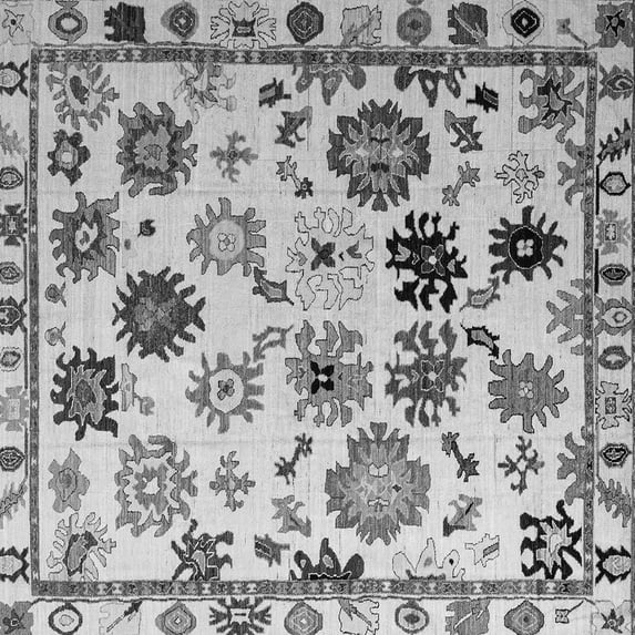 Ahgly Company Indoor Square Abstract Gray Modern Area Rugs, 4' Square