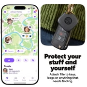 Life360 Tile Mate Bluetooth Tracker for Keys, Bags, Phones, and More, iOS and Android, Black 4-Pack (New)