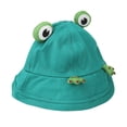 thumbnail image 1 of Sombrero de cubo de algodón unisex de moda protección UV ala ancha forma animal ajustable verano playa sombrero verde, 1 of 14