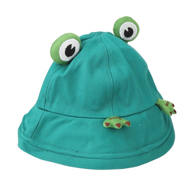 Sombrero de cubo de algodón unisex de moda protección UV ala ancha forma animal ajustable verano playa sombrero verde