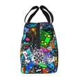 thumbnail image 5 of Geometry Dash Lunch Bags Lunchbox Portable Tote Bag Insulated Bento Bag Reusable Meal Holder, 5 of 8