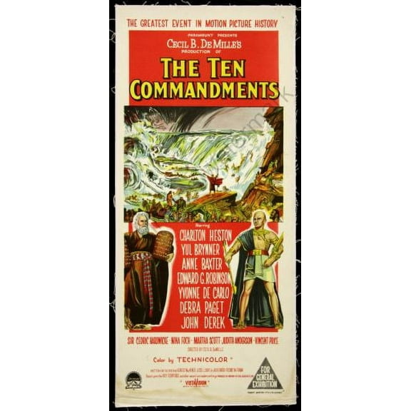 The Ten Commandments Movie Poster Insert 14x36 Unframed, Age: Adults AB Posters