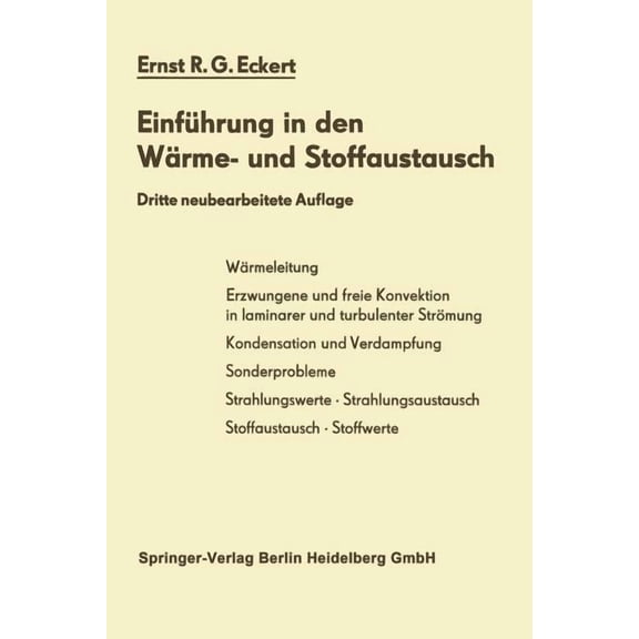 Einführung in Den Wärme- Und Stoffaustausch, (Paperback)