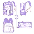 thumbnail image 6 of SANMADROLA Clear Backpack Heavy Duty Transparent Bookbag Teen Girlish Cute Bag Large Capacity See Through Backpacks Stadium Approved Daypack for Middle School College Sport/Travel, Purple Butterfly, 6 of 8