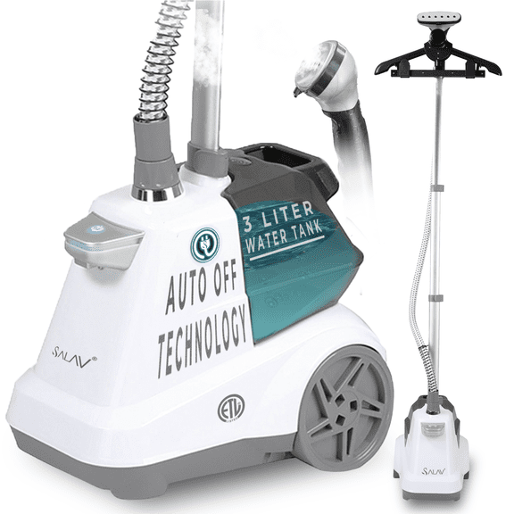 SALAV Commercial-Grade Smart Auto Off 1800W Garment Steamer with Pedal Control