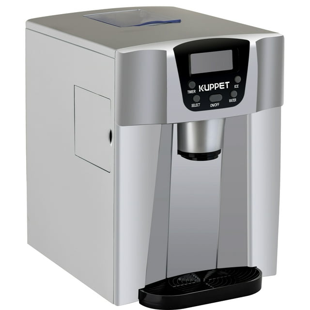 KUPPET 2 in 1 Countertop Ice Maker Water Dispenser, Ready in 6min, Produces 36 lbs Ice in 24