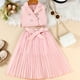 thumbnail image 5 of Vestido de Verano de Manga Corta para Niñas Color Sólido Blusa de Cuello Redondo Y Pantalones Cortos Set, Suave Transpirable Poliéster Vestido Casual para Niños de Uso Diario, 5 of 9
