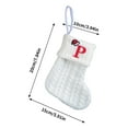 thumbnail image 3 of CuiLiyq Christmas Stockings with Initials, 7.8 Inches Small Embroidered Letter Knit White Christmas Stocking, for Family Holiday Decorations and Xmas Tree Fireplace ( P ), 3 of 5