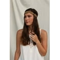 thumbnail image 3 of Gold Rhinestone Scallop Headband, Gatsby, Wedding, Fashion, Bohemian, Egyptian, with Style Guide and Nonslip Velvet Backing, 3 of 4