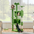 thumbnail image 2 of Alden Design 62.5'' Height Multilevel Cat Tree with 2 Condos for Kittens/Small Cats, Green, 2 of 6