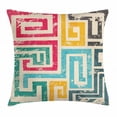 thumbnail image 1 of Indie Throw Pillow Cushion Cover, Colorful Vintage Spiral Pattern with Grunge Damaged Effect Geometric Abstract Design, Decorative Square Accent Pillow Case, 24 X 24 Inches, Multicolor, by Ambesonne, 1 of 2