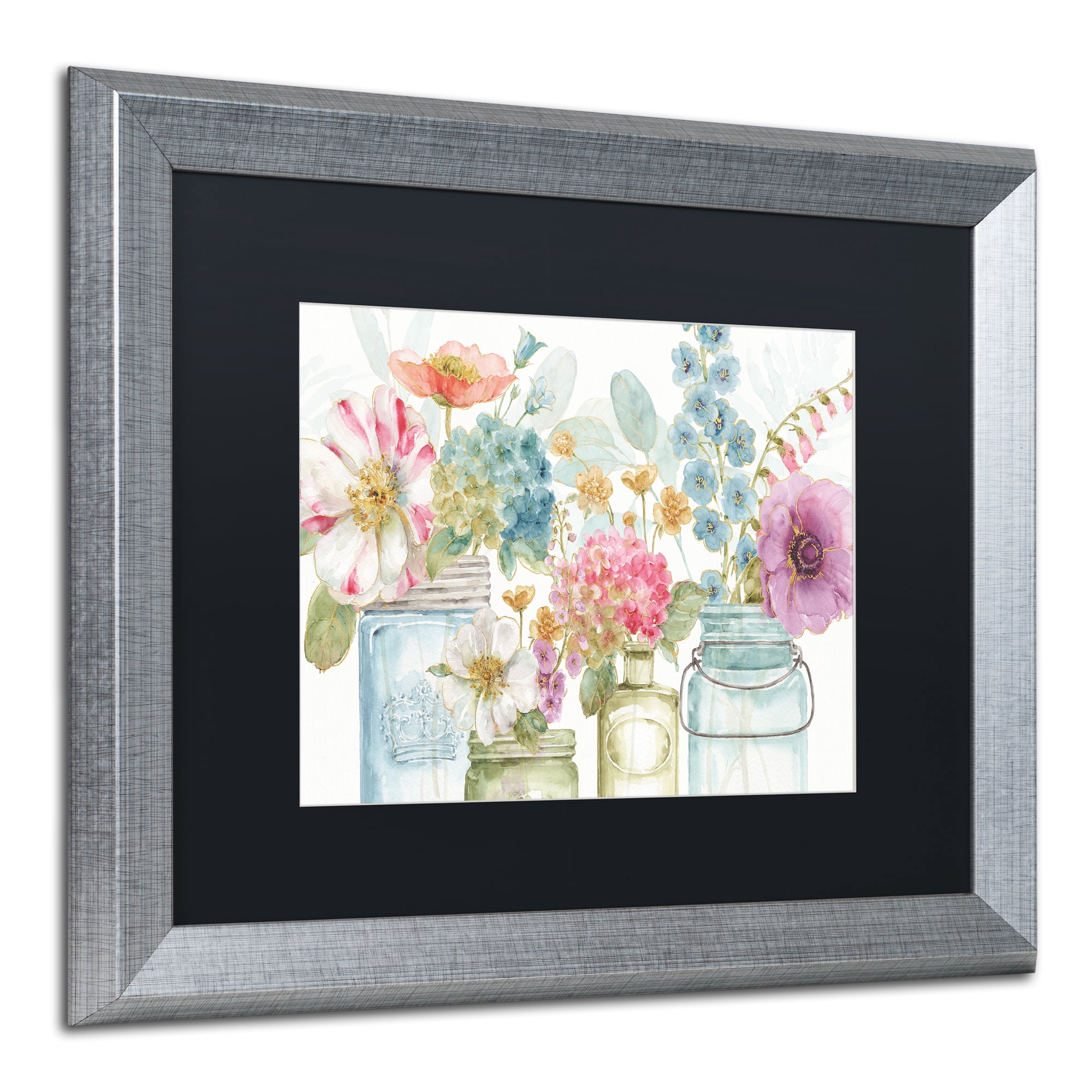 Lisa Audit 'Rainbow Seeds Flowers X' Matted Framed Art