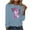 Blue, variant on purcolt Breast Cancer Awareness Shirt Long Sleeve Shirt Pink Ribbon Print Graphic Shirts Breast Cancer Gifts for Woman