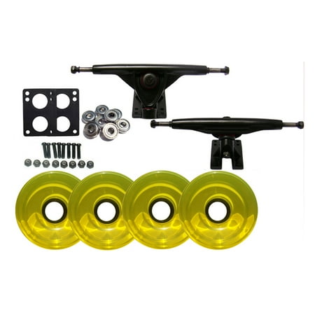 Skateboard Truck Parts - LONGBOARD SKATEBOARD 180 TRUCKS & 76mm WHEELS Package