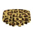 thumbnail image 5 of Yellow and Brown Of Leopard Print Round Tablecloth 60"x60",Wrinkle Wipeable Table Cloth for Kitchen Dining Room Picnic Patio Party, 5 of 6