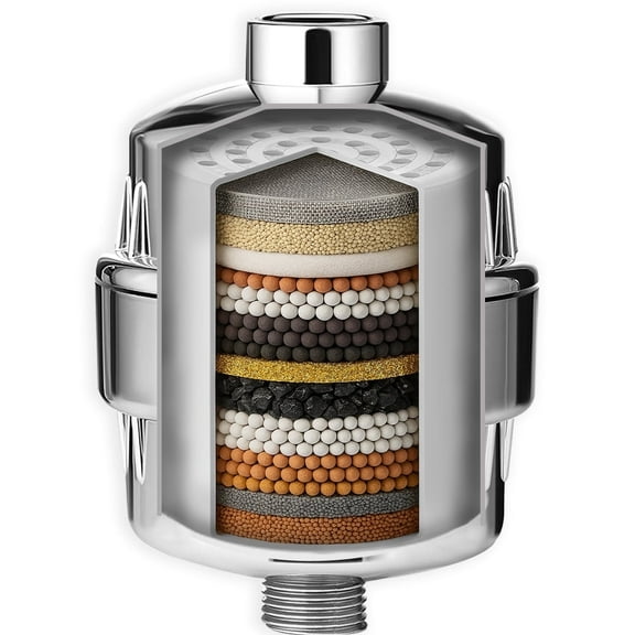 COLSEN 15 Stage Shower Head Filter - Universal High-Output, 5"x3", 1.2 lbs, Purifies Water.