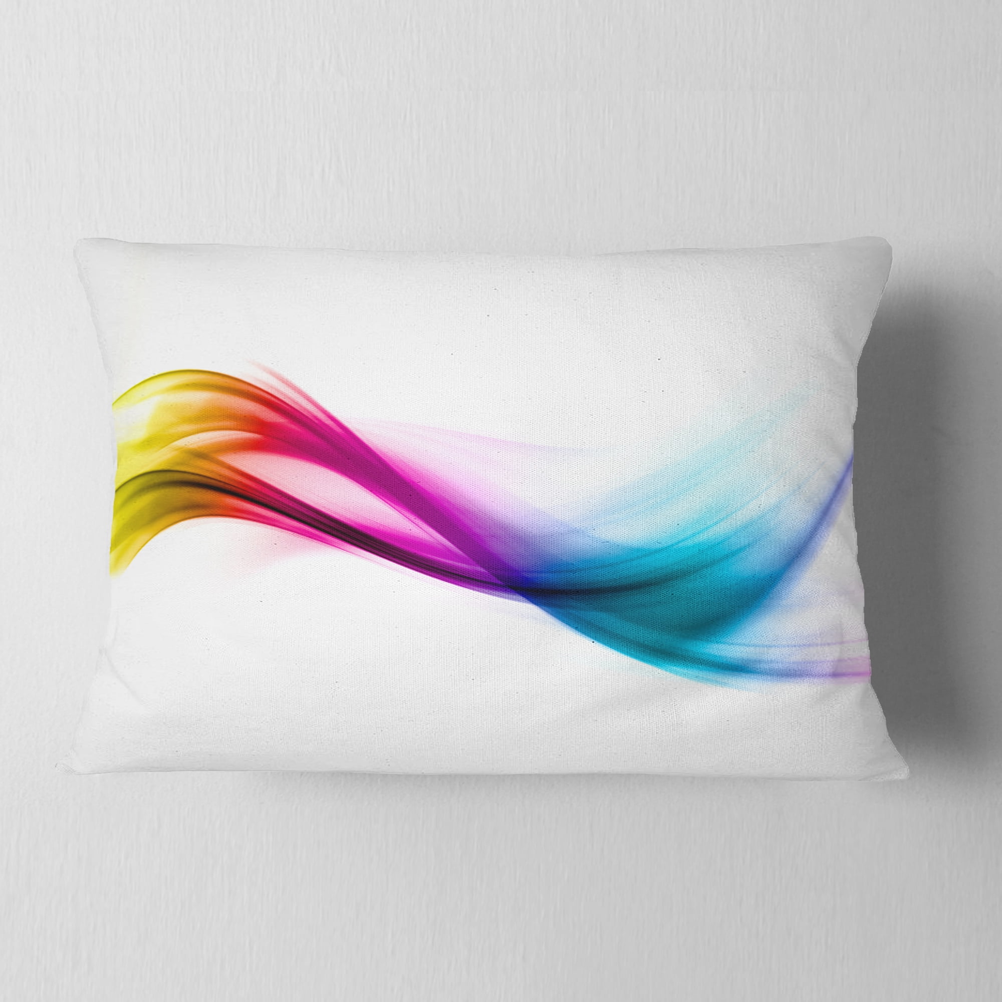 Designart Rainbow Abstract Pattern - Abstract Throw Pillow - 12x20