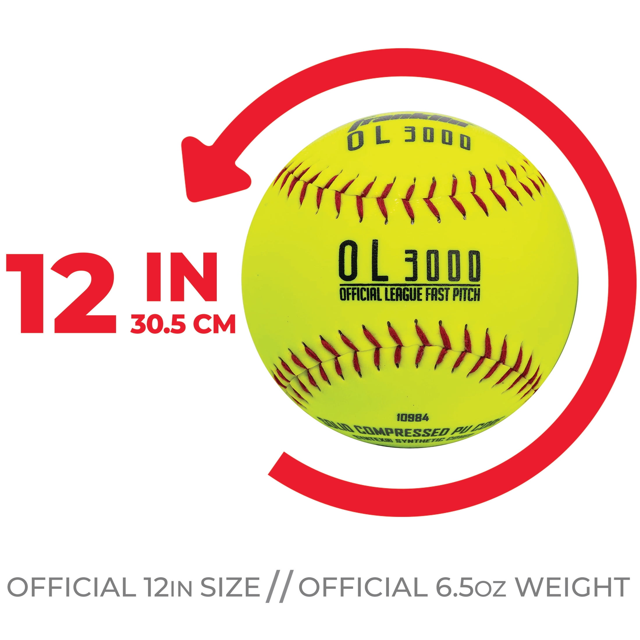 Franklin Sports Official Size Softballs - Fastpitch + Slowpitch Tournament Softballs - 12"