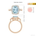 thumbnail image 4 of Angara Natural 2.45 Ct. Aquamarine with Diamond Halo Ring in 14K Rose Gold for Women (Ring Size: 8.5), 4 of 9