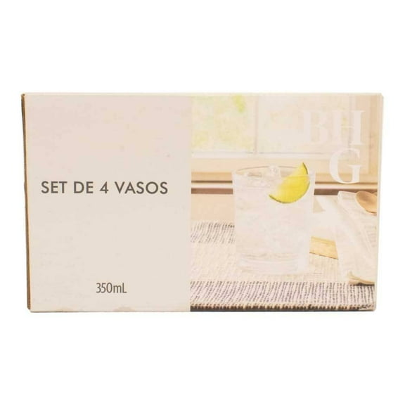 Set de Vasos Better Homes & Gardens de Cristal 350 ml 4 Piezas